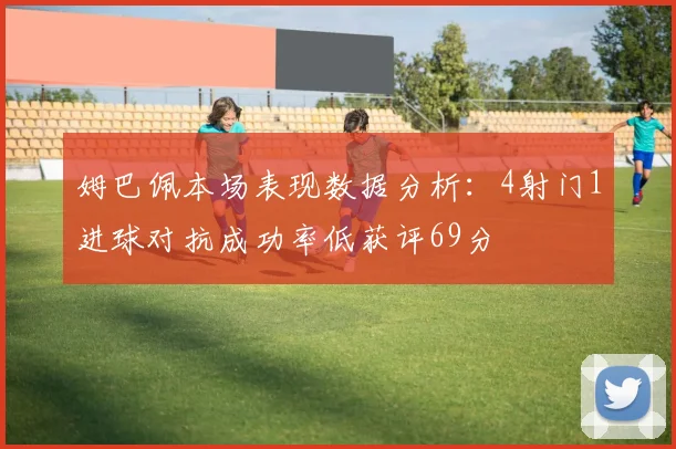 姆巴佩本场表现数据分析：4射门1进球对抗成功率低获评69分
